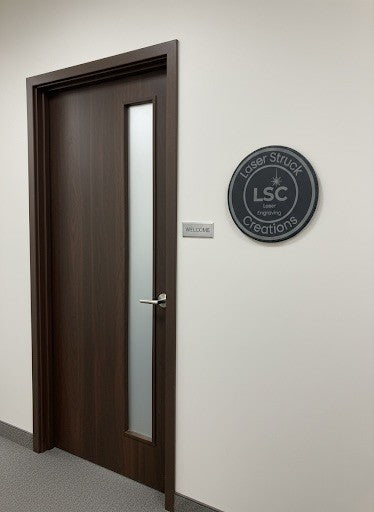 12" Custom Round Slate Sign - Laser Engraved Logo Display