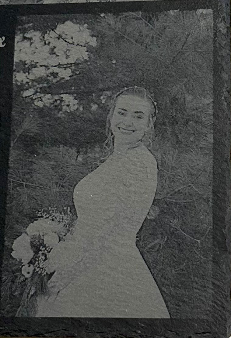 Custom Photo Slate – Laser Engraved 4photo Collage on 12x12" Natural Stone