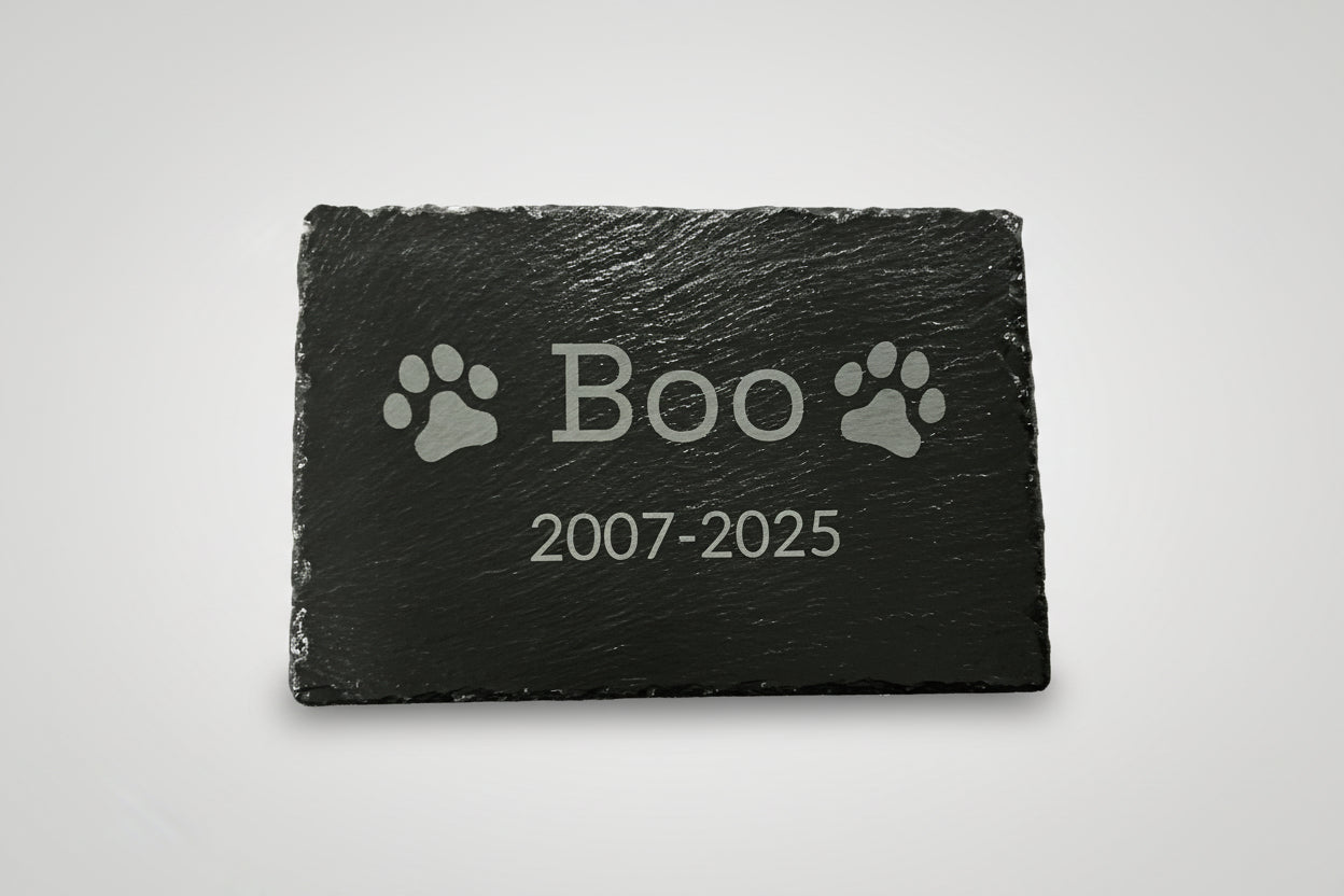pet memorial laser engraved