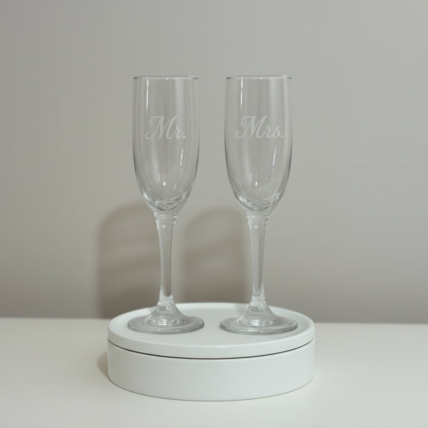 Custom Champagne Glass Set Personalized Monogram Engraving Laser Engraved Flutes Matching Slate Coasters Perfect Wedding Gift Collection Bridal Shower Present Anniversary Celebration Keepsake Elegant Toast Essential Premium Quality