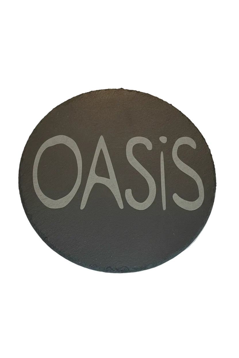 12" Custom Round Slate Sign - Laser Engraved Logo Display