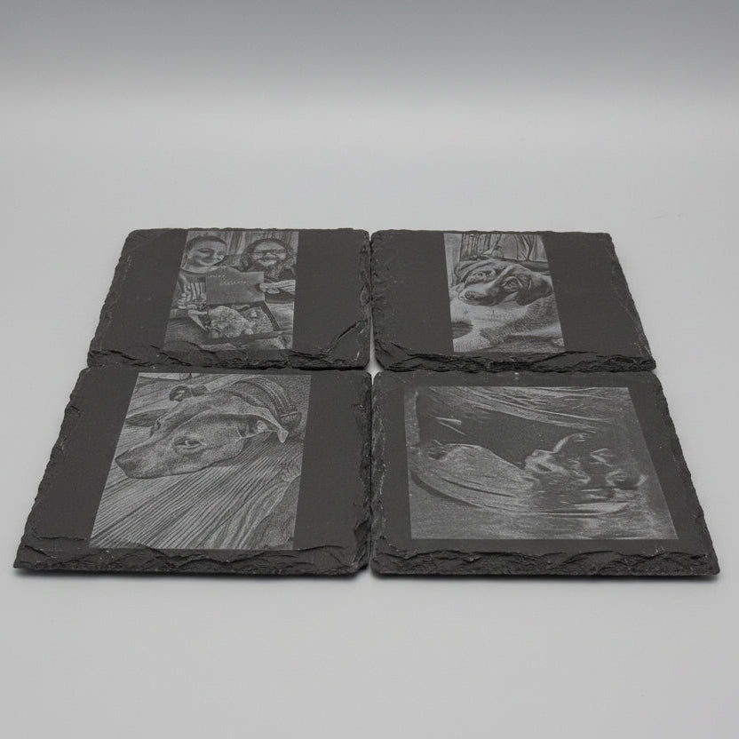 personalize square slate coaster