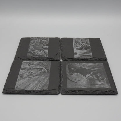 personalize square slate coaster