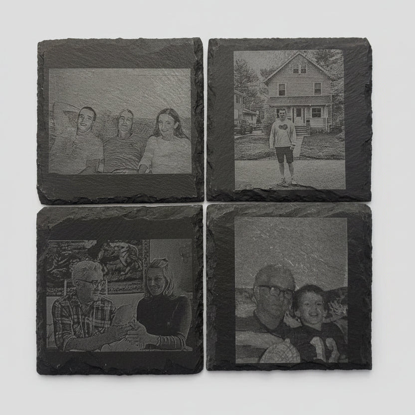 photo engraved custom coaster set