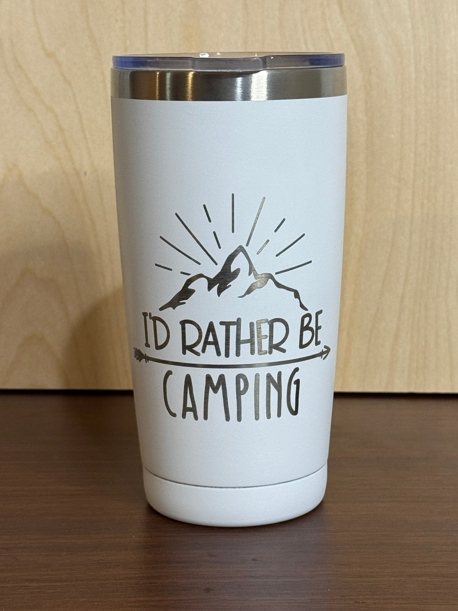 Custom Engraved Tumbler Personalized Travel Cup 20 Oz Insulated Stainless Steel Camping Gift Mountain Graphic Design Laser Engraved Details Perfect Outdoor Adventure Companion Temperature Control Beverage Holder Daily Commute Essential