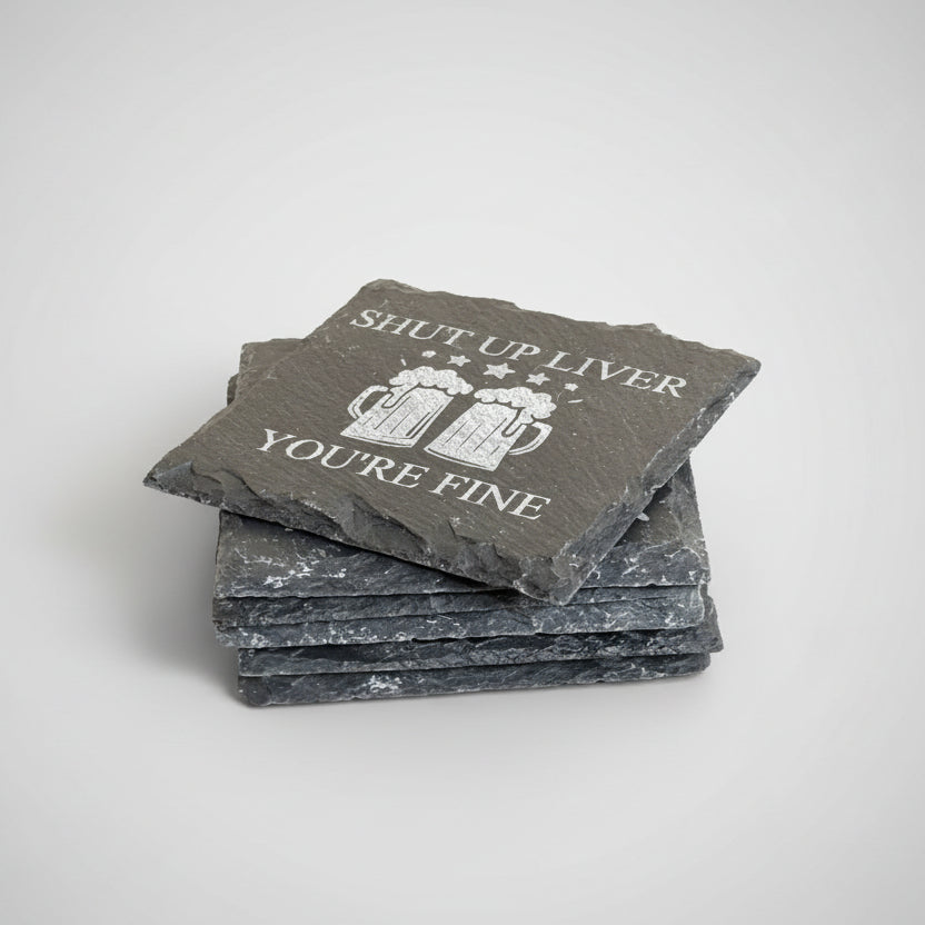 Funny Beer Coaster – Laser Engraved Slate with Sarcastic Sayings