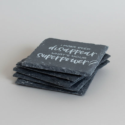 Funny Beer Coaster – Laser Engraved Slate with Sarcastic Sayings
