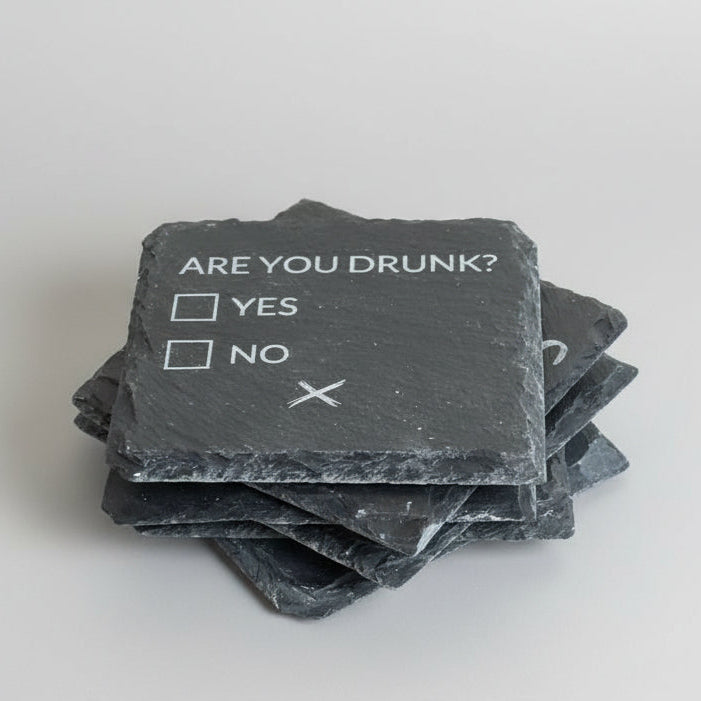 Funny Beer Coaster – Laser Engraved Slate with Sarcastic Sayings