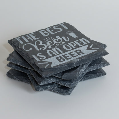 Funny Beer Coaster – Laser Engraved Slate with Sarcastic Sayings