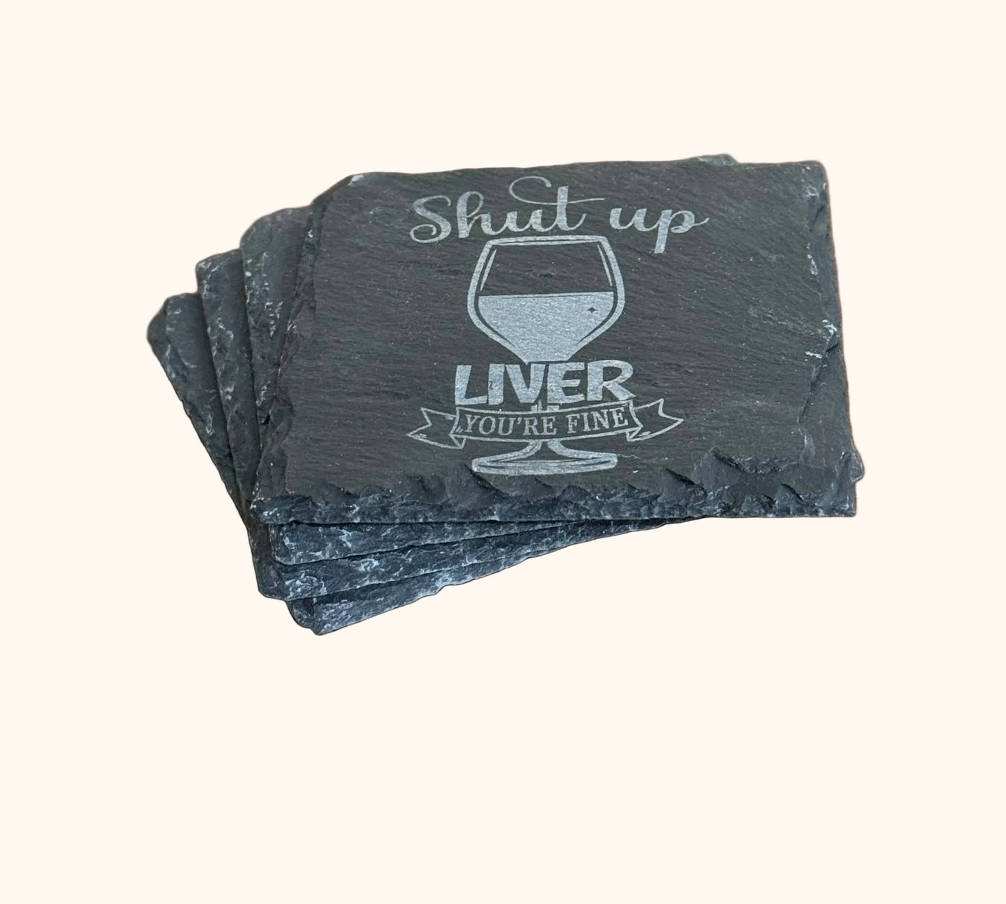 natural slate texture detail on coaster