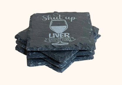 wine set coasters in 4 or 6