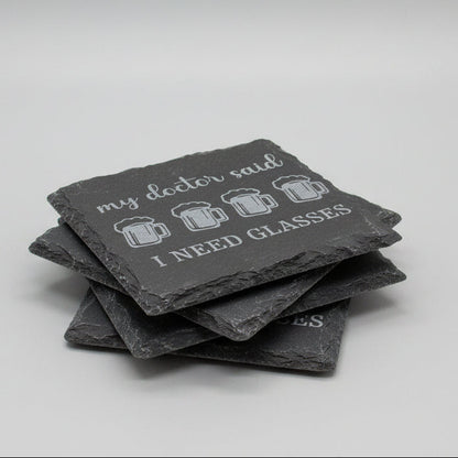 Funny Beer Coaster – Laser Engraved Slate with Sarcastic Sayings