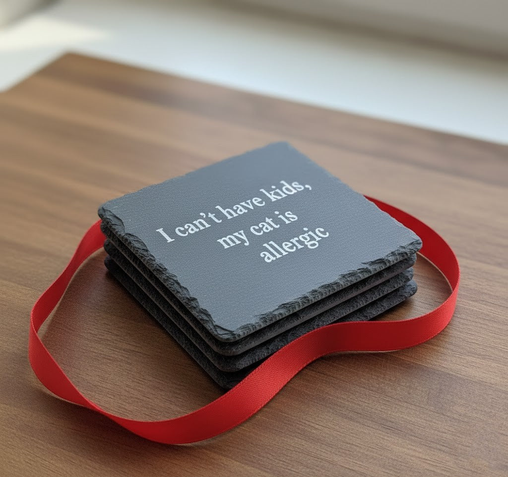 Dog Owner Gift Custom Pet Photo Personalized Slate Engraved Memorial Keepsake Laser Engraved Stone Display Six By Nine Inch Plaque Four Coaster Collection Custom Quote Personalization Perfect Cat Lover Present Housewarming Birthday Gift