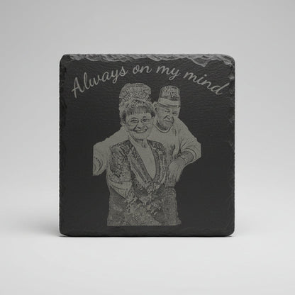 laser engraved memorial coaster 